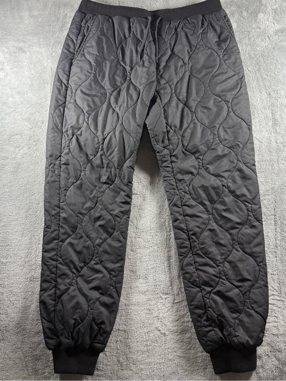 RVCA Quilted Jogger Pants Size M Black ANP The Balance Of Opposites